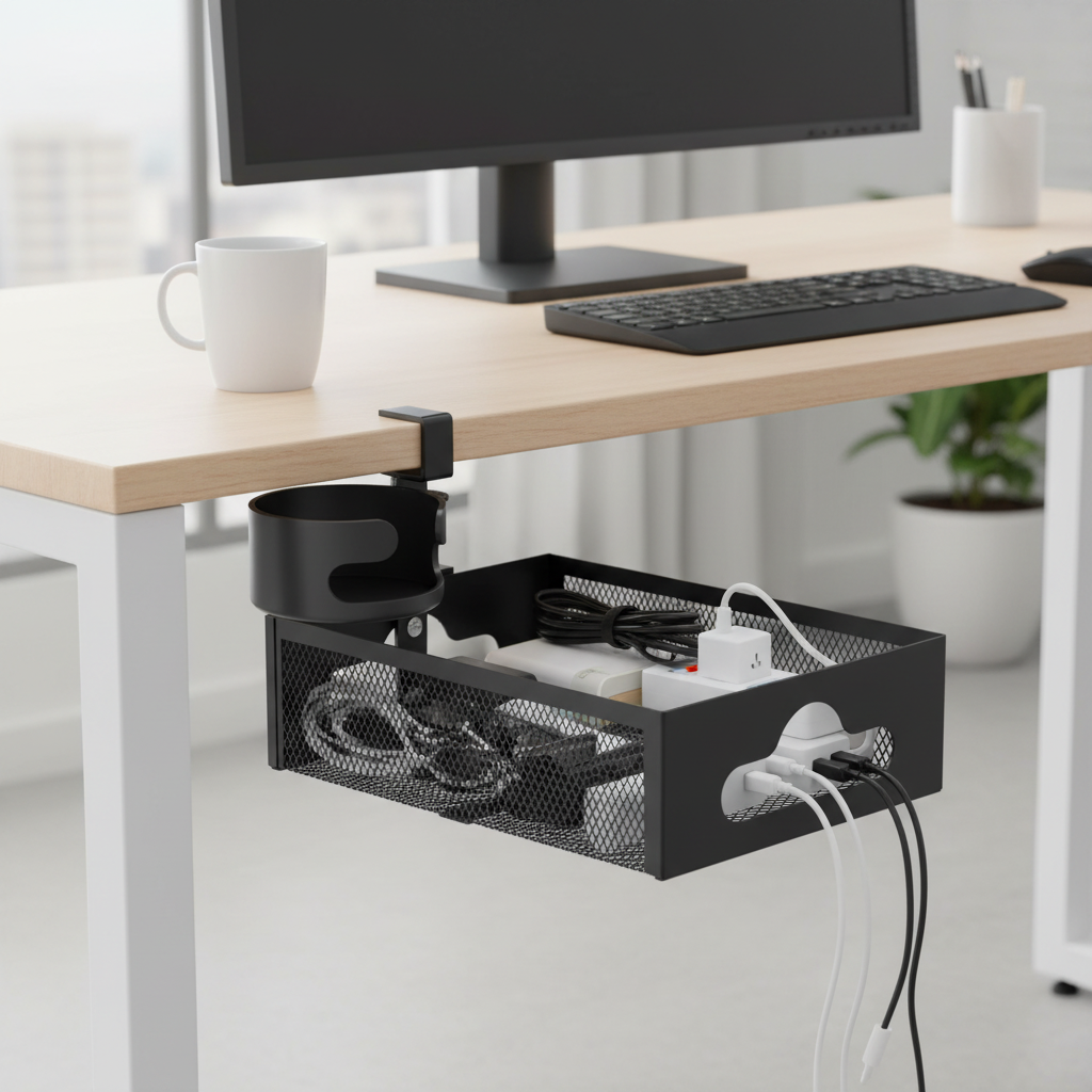 🧷 Cable Organizer | Metal Desk Tray | Office Setup | Desk Lovers | Clutter-Free Look
