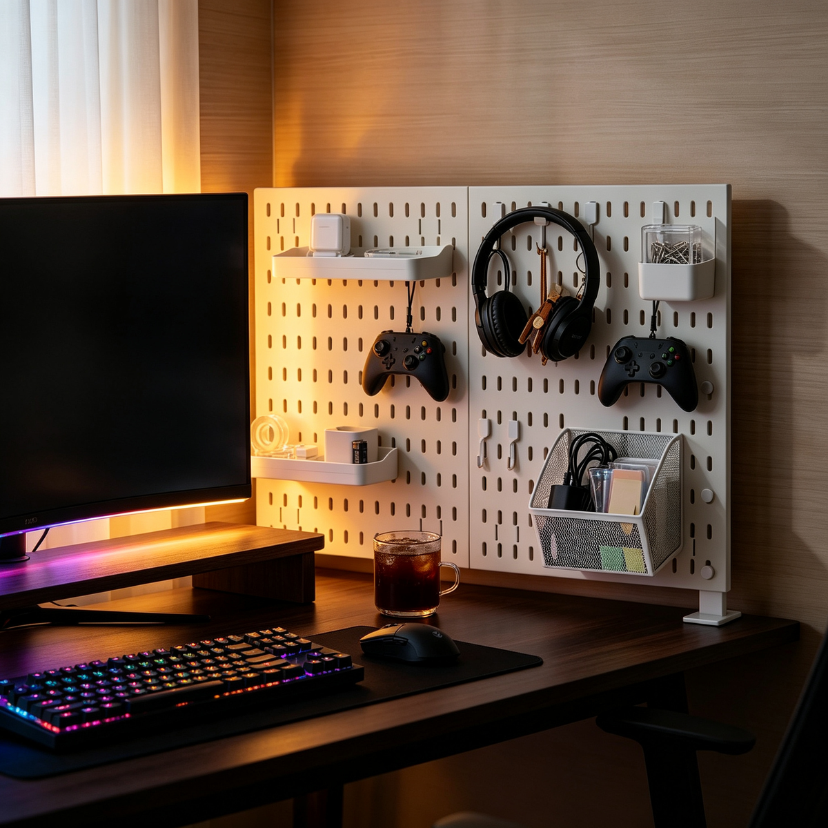 π€ Desktop Pegboard Organizer | Customizable Vertical Storage | Clean Space-Saving Desk Setup