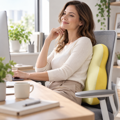 💛 Ergonomic Lumbar Support Pillow | Memory Foam Comfort | Everyday Back Support