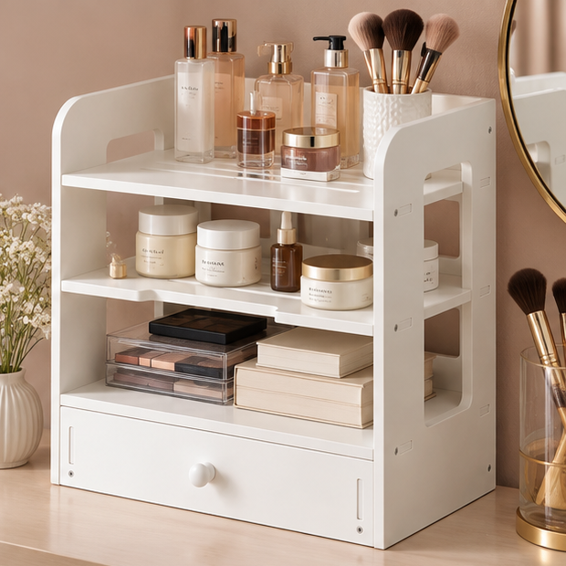 🤍 Modular Desktop Shelf Organizer | Multi-Level Storage | Clean Space-Saving Desk Essential