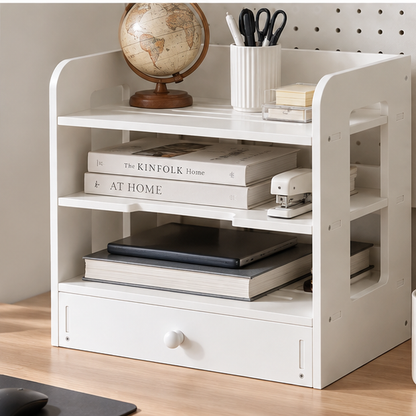 🤍 Modular Desktop Shelf Organizer | Multi-Level Storage | Clean Space-Saving Desk Essential