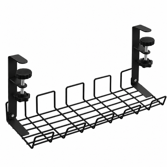 🖤 Under Desk Cable Management Tray | Clamp-On Wire Organizer | Clutter-Free Workspace
