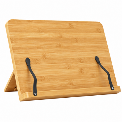 Adjustable Desktop Reading Stand | Bamboo Book Holder | Hands-Free Reading