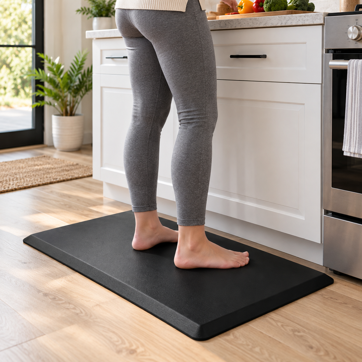 🖤 Anti-Fatigue Standing Mat | Cushioned Support | All-Day Standing Comfort