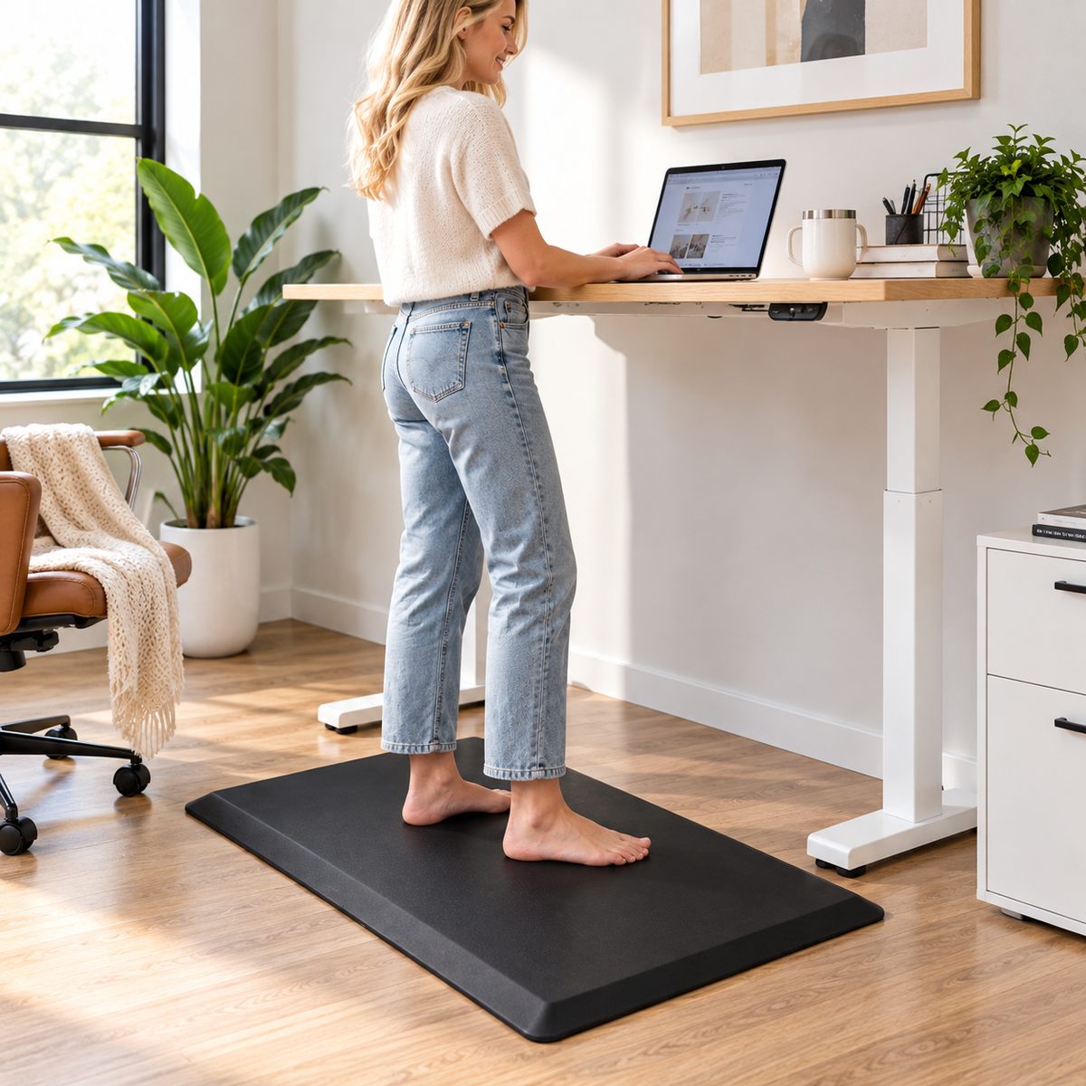 🖤 Anti-Fatigue Standing Mat | Cushioned Support | All-Day Standing Comfort