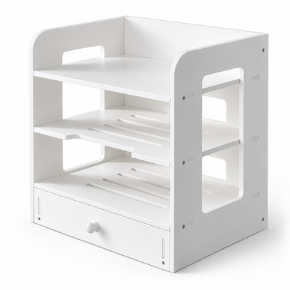 🤍 Modular Desktop Shelf Organizer | Multi-Level Storage | Clean Space-Saving Desk Essential
