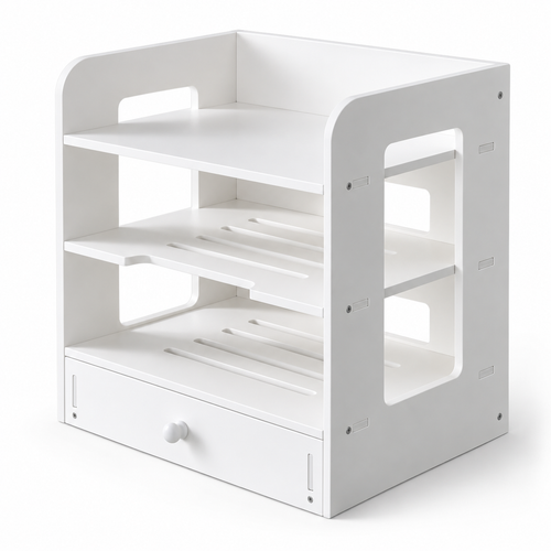 🤍 Modular Desktop Shelf Organizer | Multi-Level Storage | Clean Space-Saving Desk Essential
