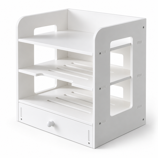 🤍 Modular Desktop Shelf Organizer | Multi-Level Storage | Clean Space-Saving Desk Essential