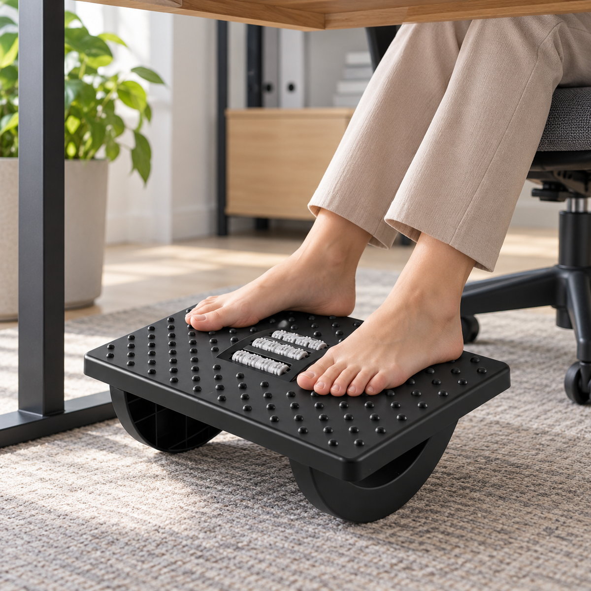 🖤 Ergonomic Foot Rest | Rocking Desk Support | Everyday Office Comfort