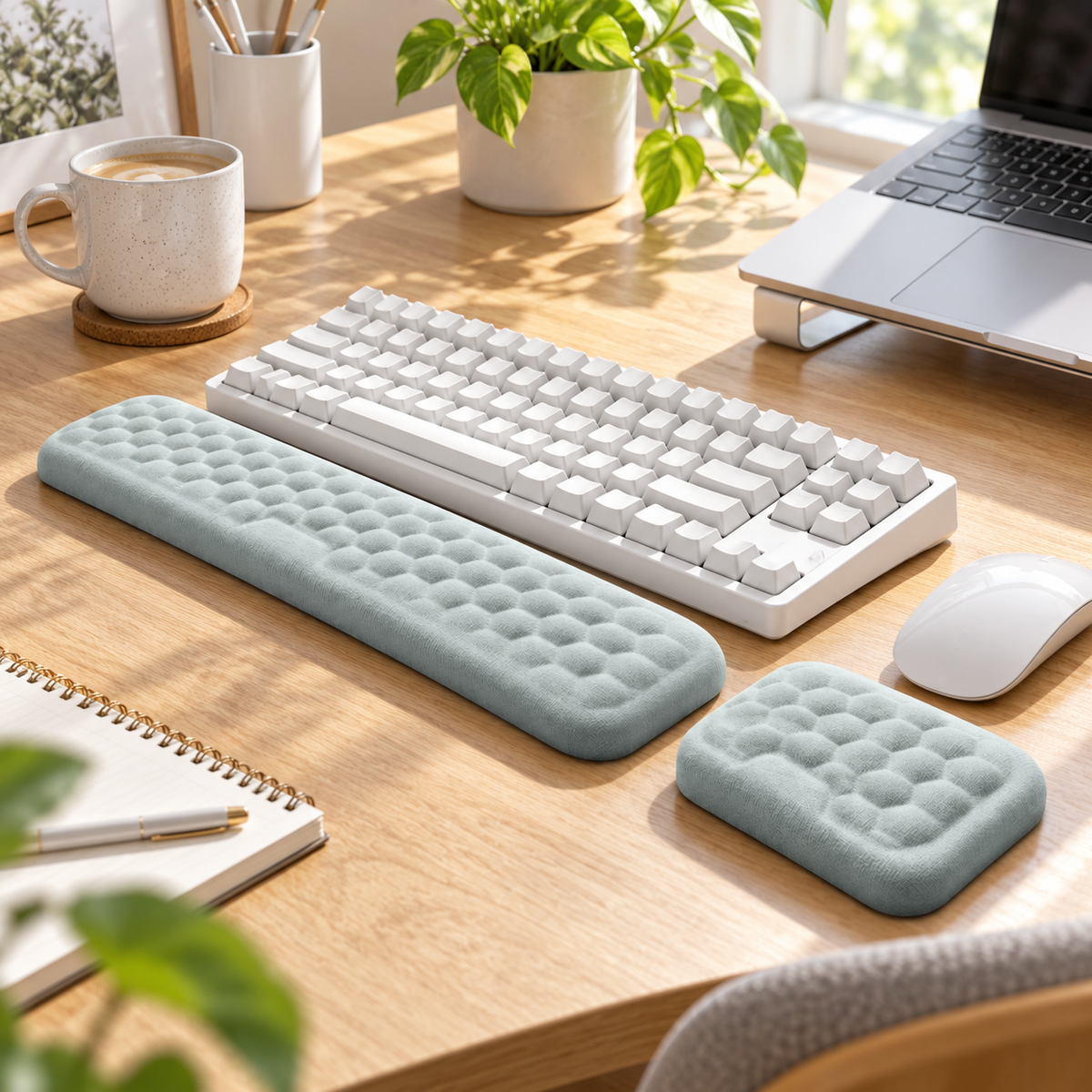 Ergonomic Wrist Rest Set | Soft Cushioned Support | Desk Comfort Duo