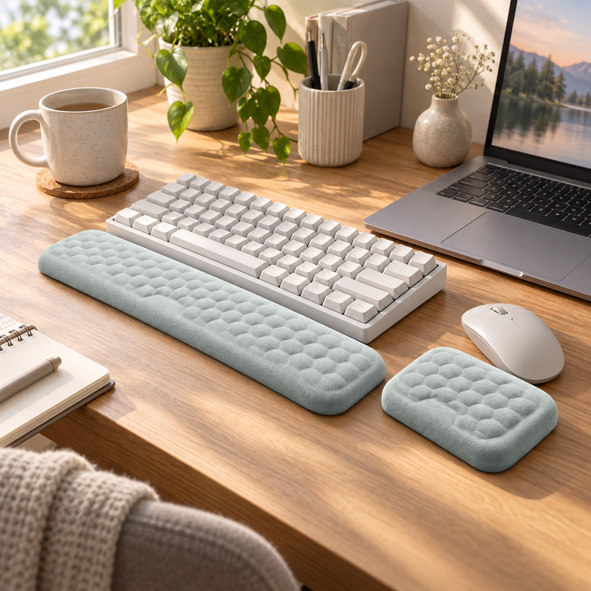 Ergonomic Wrist Rest Set | Soft Cushioned Support | Desk Comfort Duo