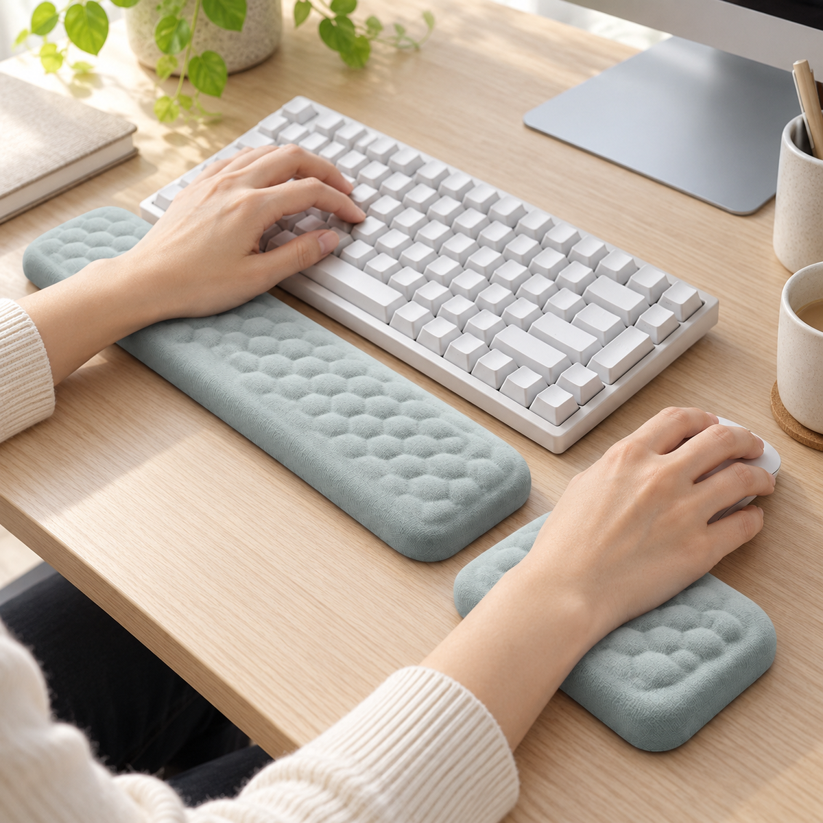 Ergonomic Wrist Rest Set | Soft Cushioned Support | Desk Comfort Duo