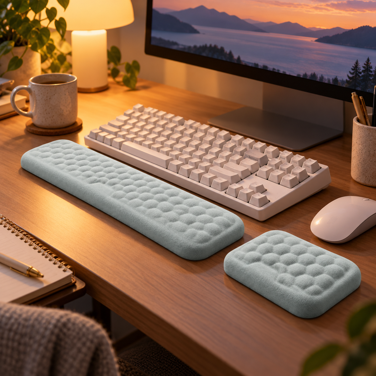 Ergonomic Wrist Rest Set | Soft Cushioned Support | Desk Comfort Duo