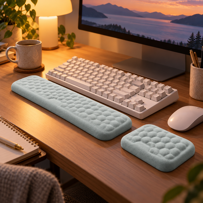 Ergonomic Wrist Rest Set | Soft Cushioned Support | Desk Comfort Duo