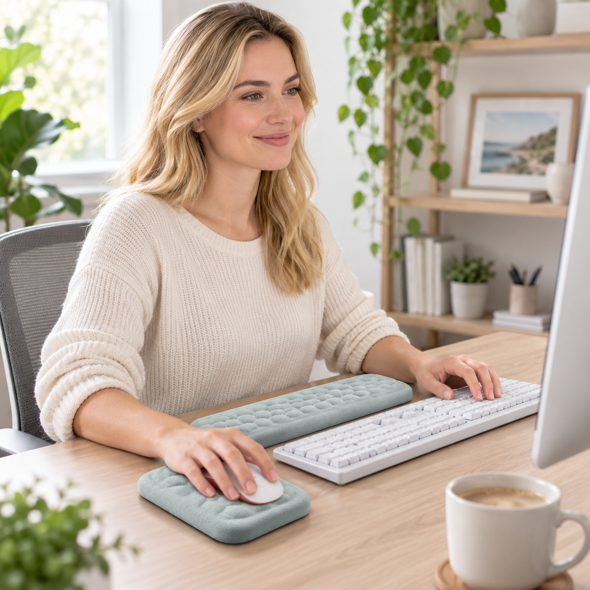Ergonomic Wrist Rest Set | Soft Cushioned Support | Desk Comfort Duo