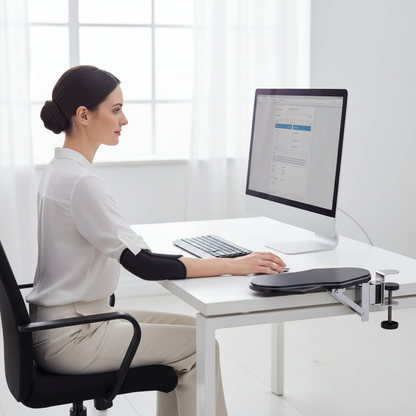 🖥️ Ergonomic Armrest | Metal Desk Support | Office Comfort Upgrade