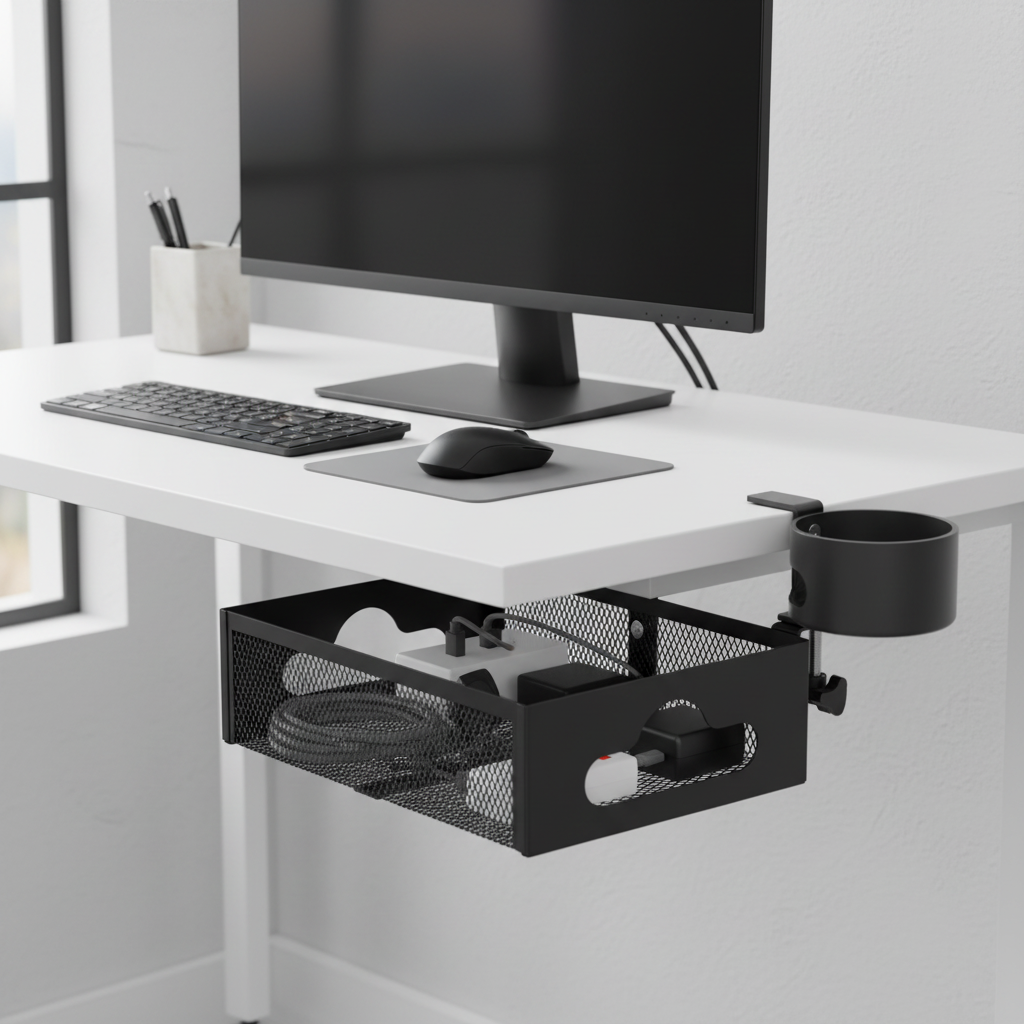 🧷 Cable Organizer | Metal Desk Tray | Office Setup | Desk Lovers | Clutter-Free Look