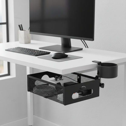 🧷 Cable Organizer | Metal Desk Tray | Office Setup | Desk Lovers | Clutter-Free Look