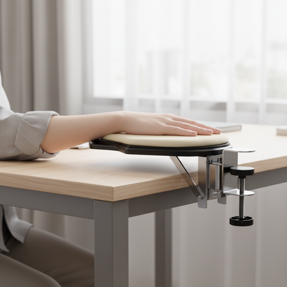 🖥️ Ergonomic Armrest | Metal Desk Support | Office Comfort Upgrade