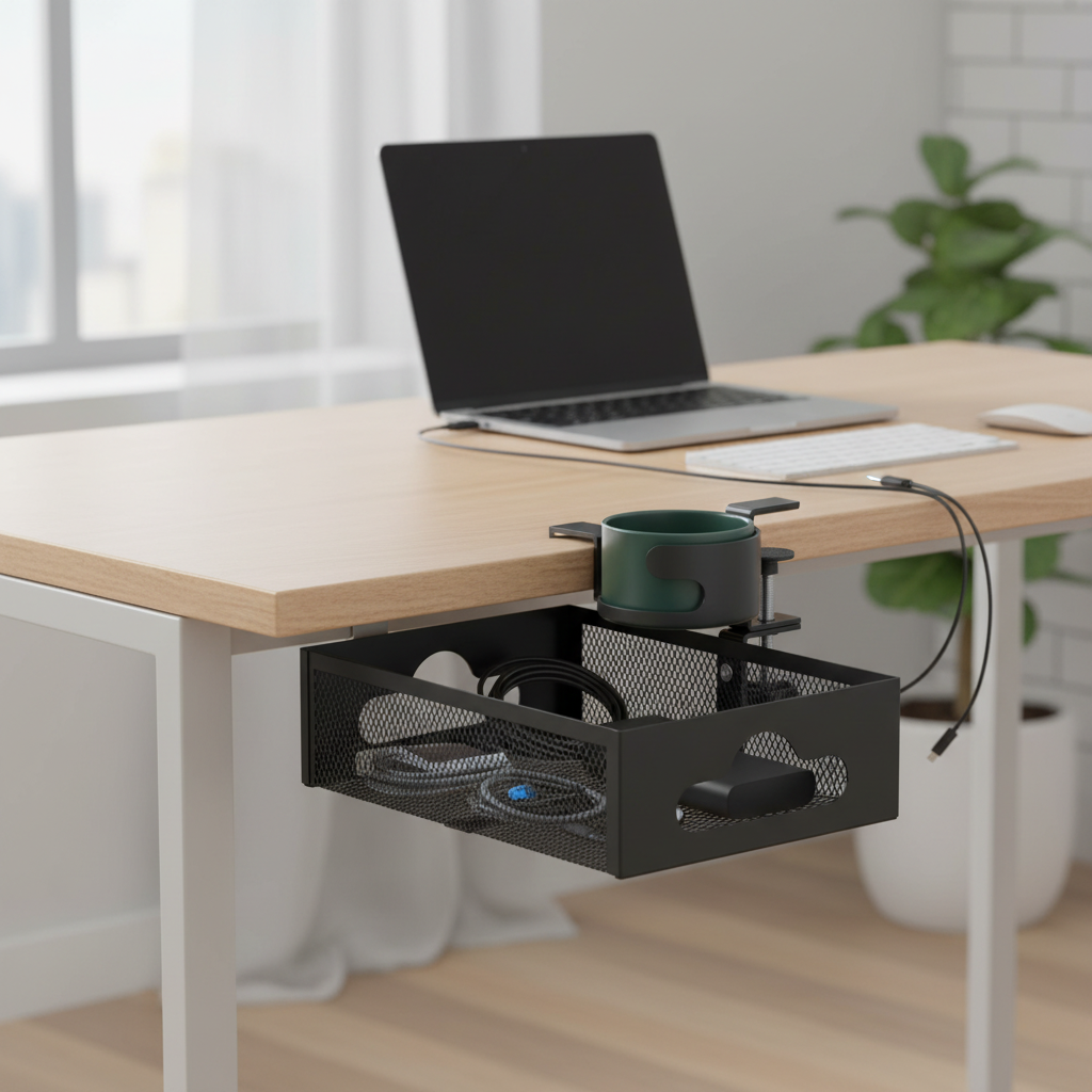 🧷 Cable Organizer | Metal Desk Tray | Office Setup | Desk Lovers | Clutter-Free Look