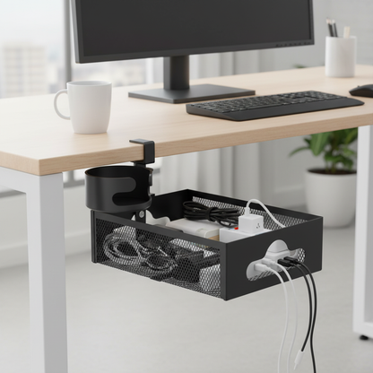🧷 Cable Organizer | Metal Desk Tray | Office Setup | Desk Lovers | Clutter-Free Look