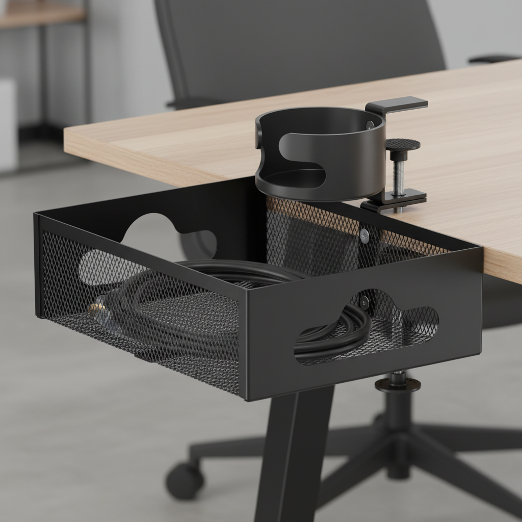 🧷 Cable Organizer | Metal Desk Tray | Office Setup | Desk Lovers | Clutter-Free Look