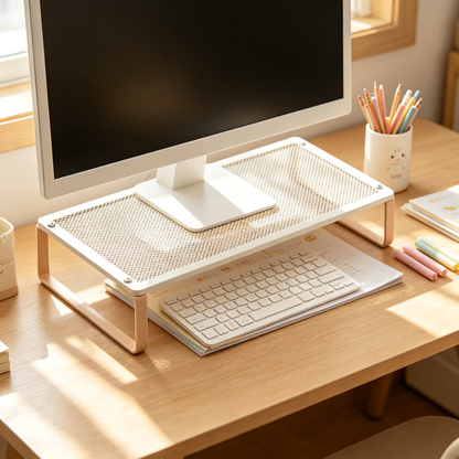 🤍 Monitor Riser Stand | Elevated Desktop Storage | Clean Workspace Essential