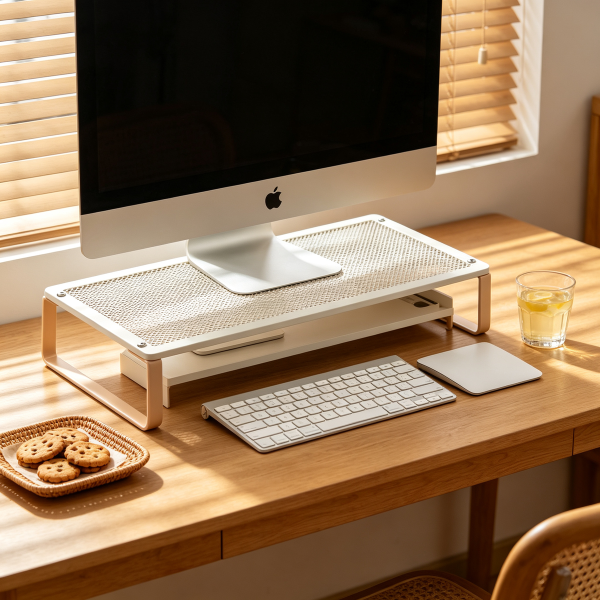🤍 Monitor Riser Stand | Elevated Desktop Storage | Clean Workspace Essential