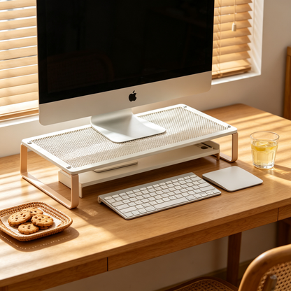 🤍 Monitor Riser Stand | Elevated Desktop Storage | Clean Workspace Essential