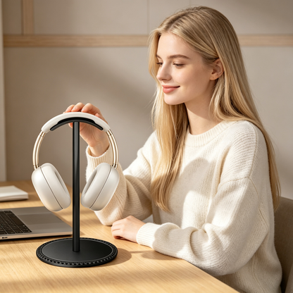 🖤 Headphone & Controller Stand | Sleek Desktop Storage | Gaming Gear Organizer