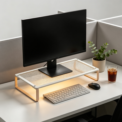 🤍 Monitor Riser Stand | Elevated Desktop Storage | Clean Workspace Essential