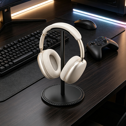 🖤 Headphone & Controller Stand | Sleek Desktop Storage | Gaming Gear Organizer