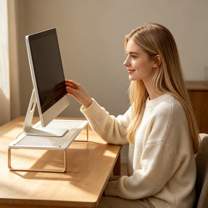 🤍 Monitor Riser Stand | Elevated Desktop Storage | Clean Workspace Essential