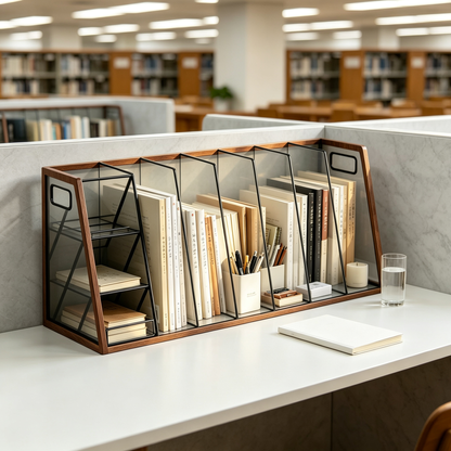 Desktop File Organizer | Wood & Metal Dividers | Clean Document Storage