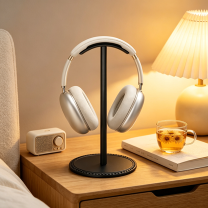 🖤 Headphone & Controller Stand | Sleek Desktop Storage | Gaming Gear Organizer