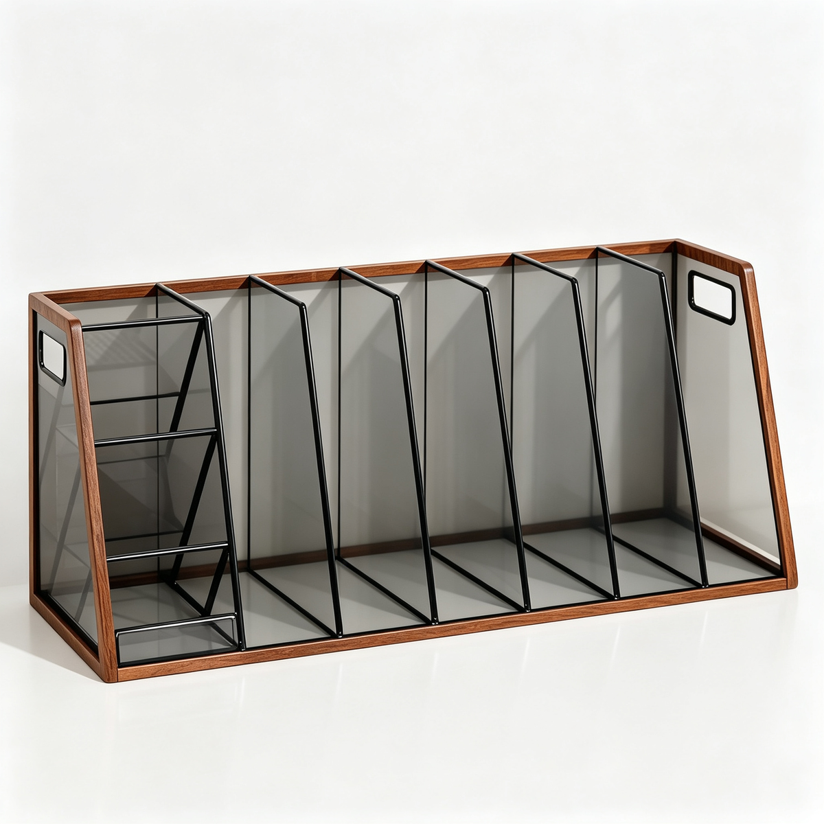 Desktop File Organizer | Wood & Metal Dividers | Clean Document Storage