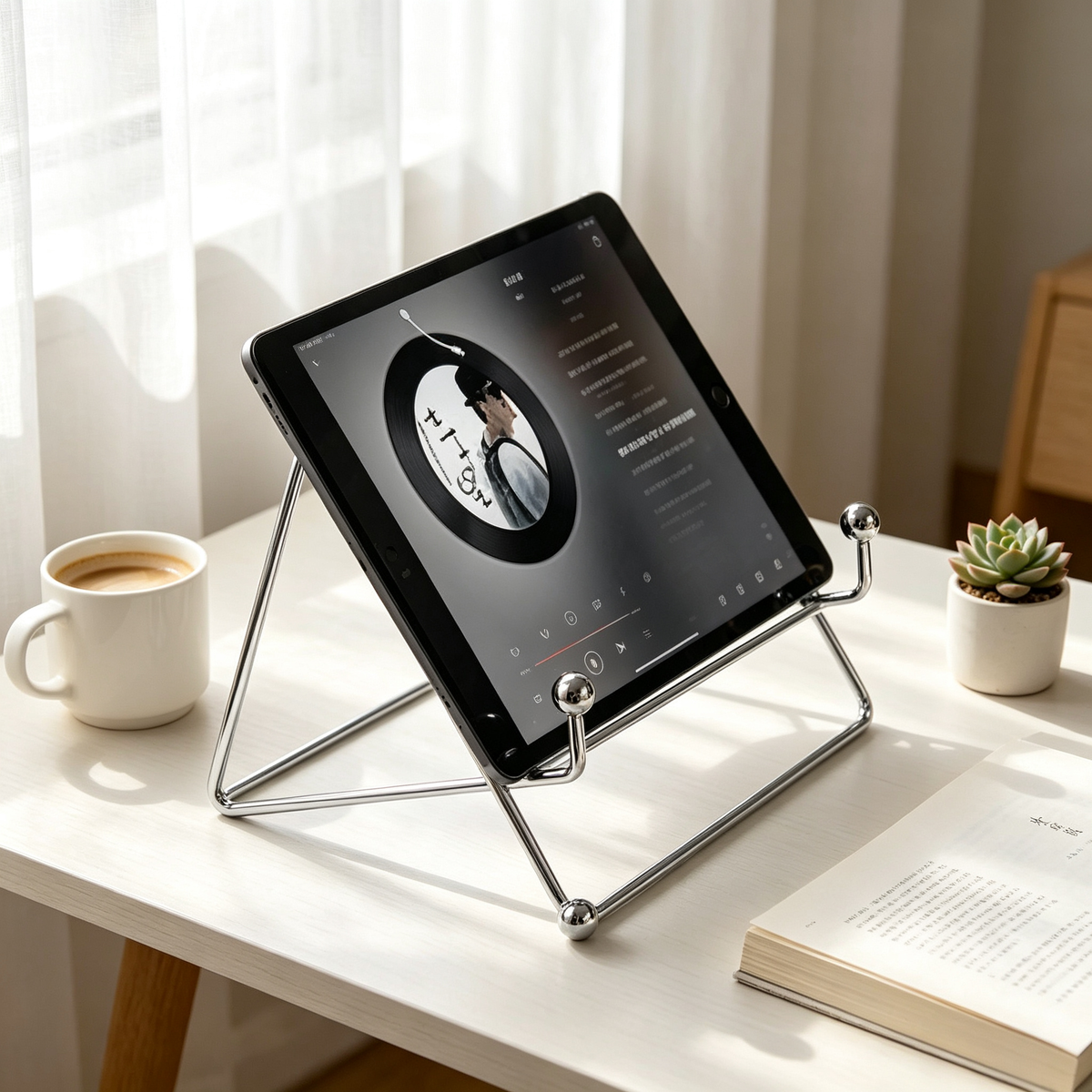 📱 Desktop Tablet Stand | Metal Display Holder | Hands-Free Desk Essential