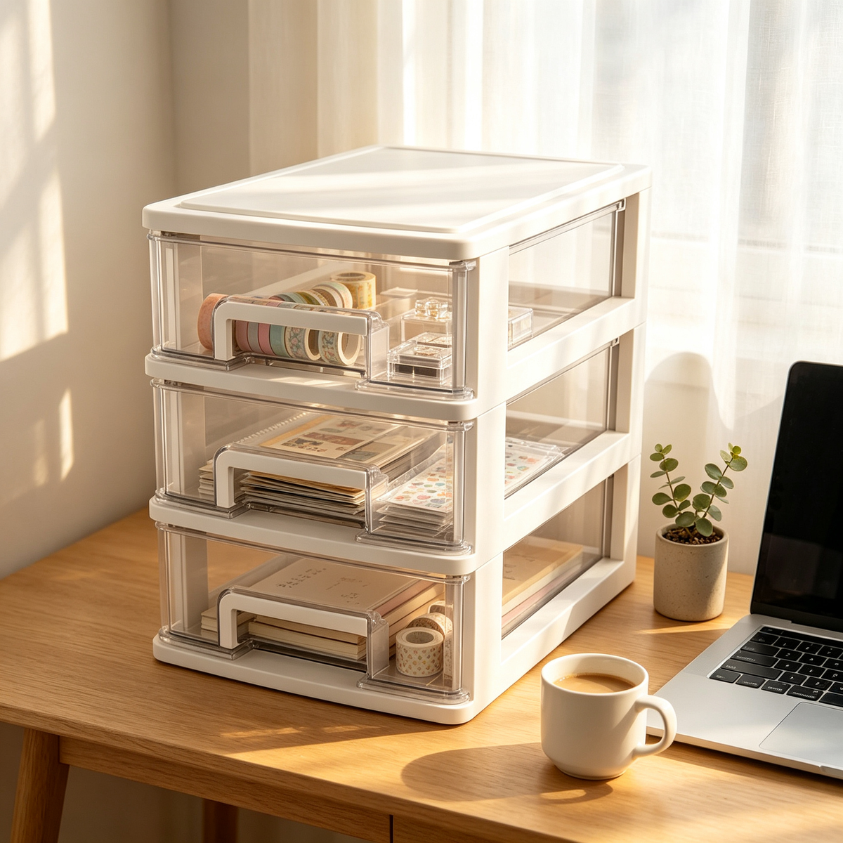📂3-Tier File Drawer Organizer | Clear Pull-Out Storage | Clean Space-Saving Desk Essential