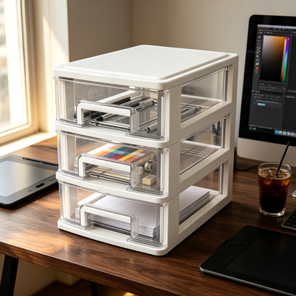 📂3-Tier File Drawer Organizer | Clear Pull-Out Storage | Clean Space-Saving Desk Essential