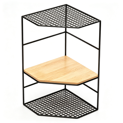 🖤 Corner Desktop Shelf | 3-Tier Vertical Storage | Modern Space-Saving Desk Organizer
