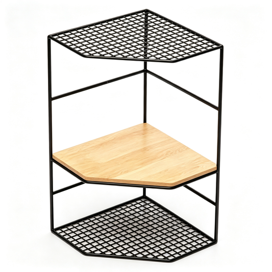 🖤 Corner Desktop Shelf | 3-Tier Vertical Storage | Modern Space-Saving Desk Organizer