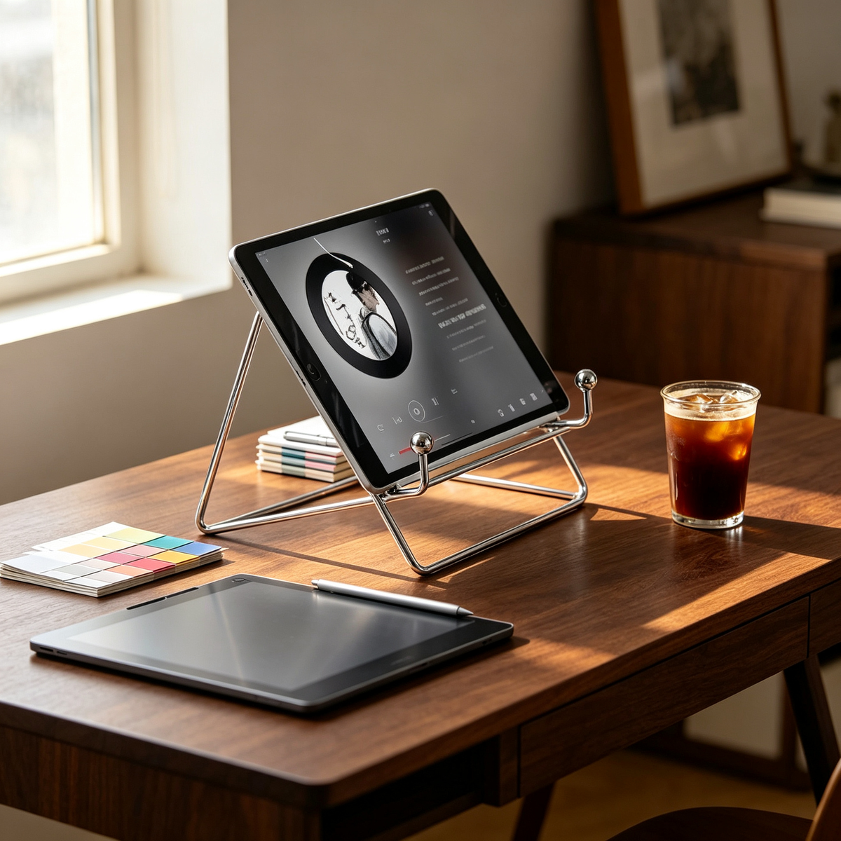 📱 Desktop Tablet Stand | Metal Display Holder | Hands-Free Desk Essential